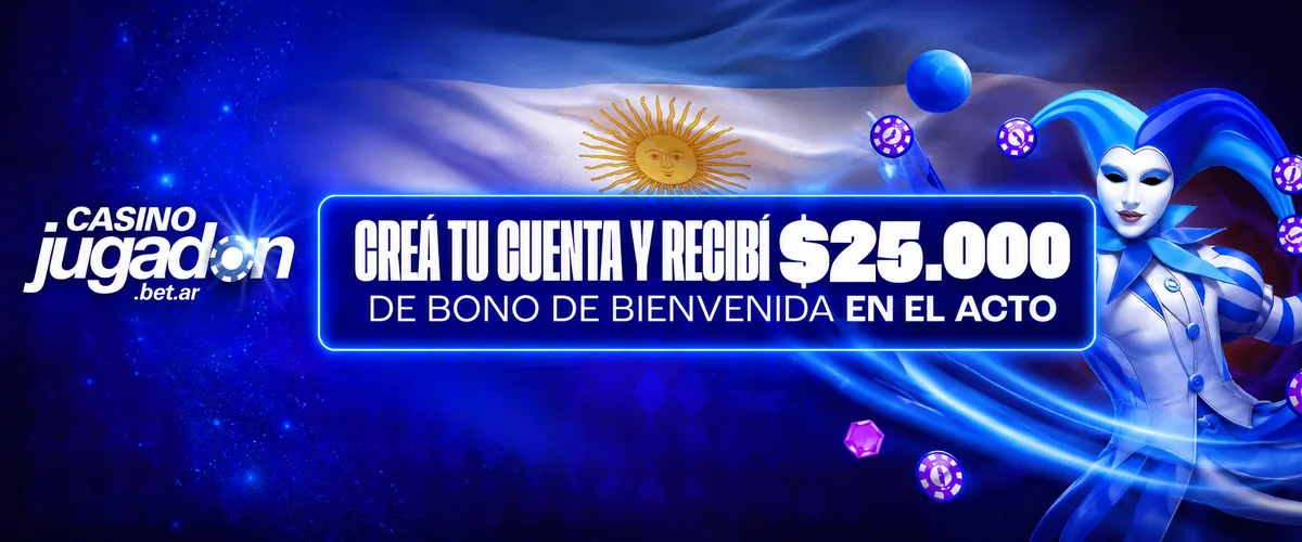 Creá tu cuenta y recibí $25.000 de bono de bienvenida en el acto en Jugadón